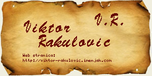 Viktor Rakulović vizit kartica